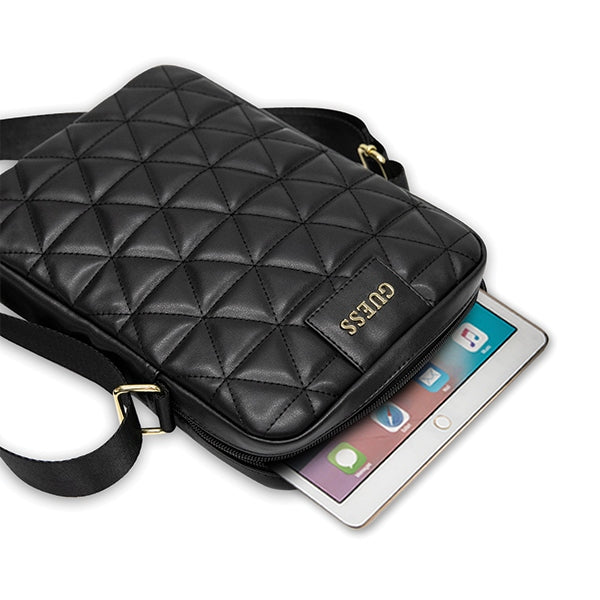 Guess Quilted 10" Tablet Bag - juoda -- Uncategorized