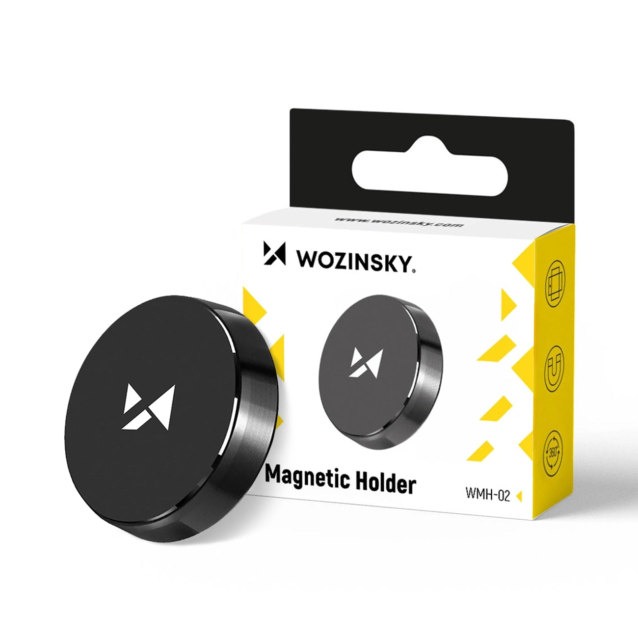 Wozinsky WMH-02 lipnus magnetinis automobilinis laikiklis prietaisų skydeliui, juodas