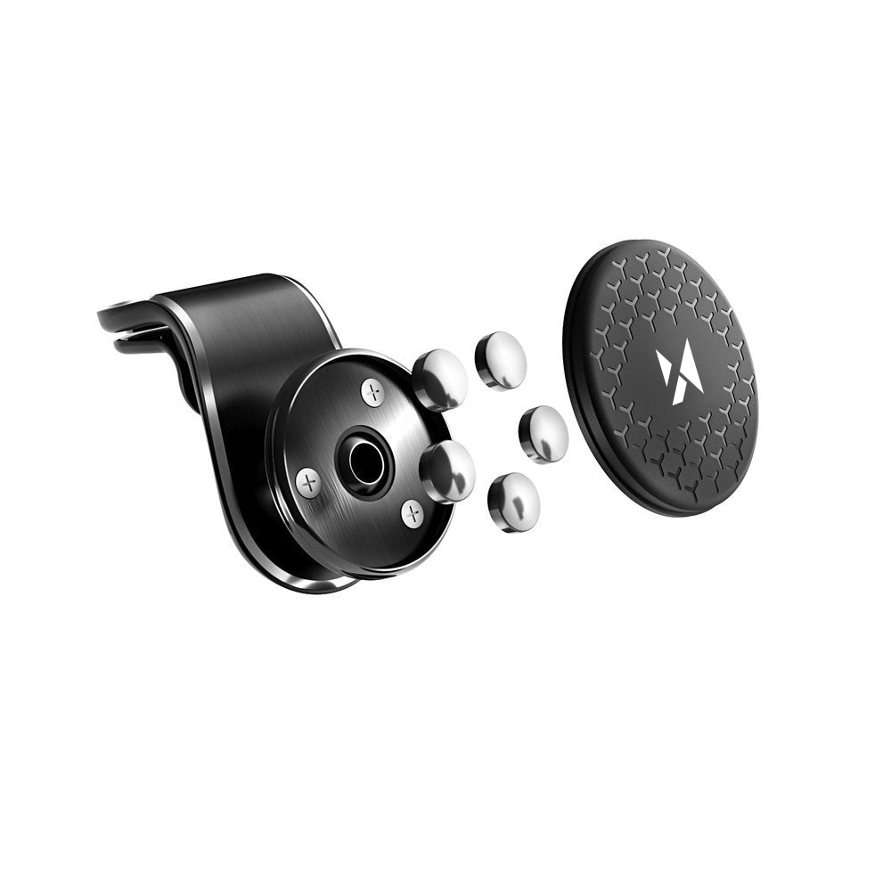 Wozinsky WMH-03 magnetinis automobilinis laikiklis oro grotelėms 360, juodas
