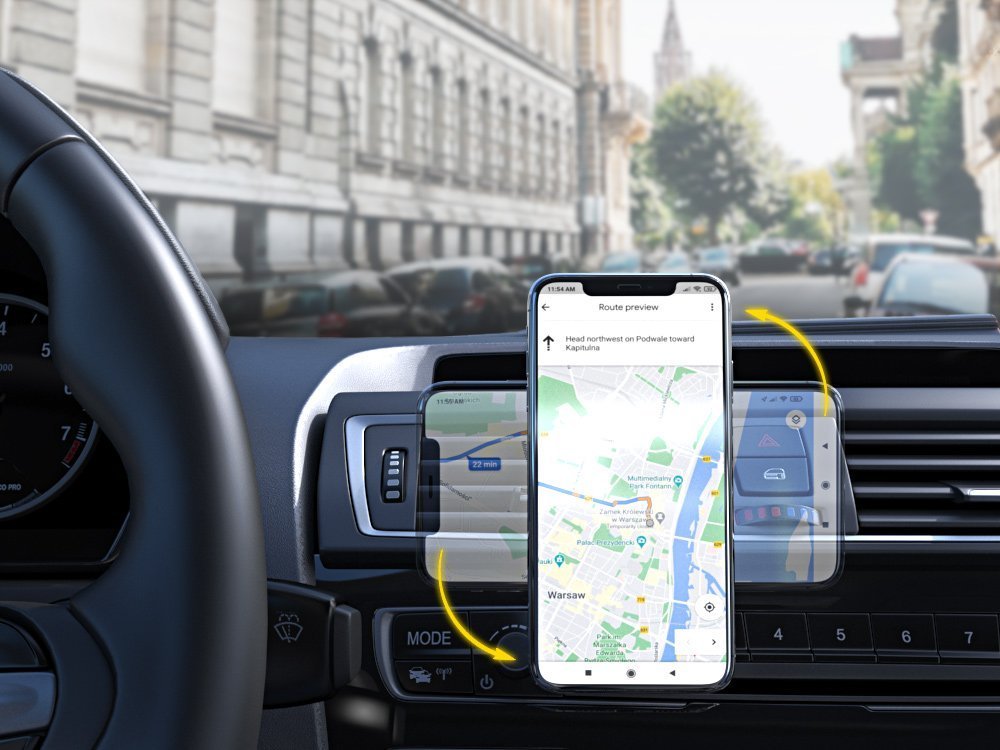 Wozinsky WMH-03 magnetinis automobilinis laikiklis oro grotelėms 360, juodas