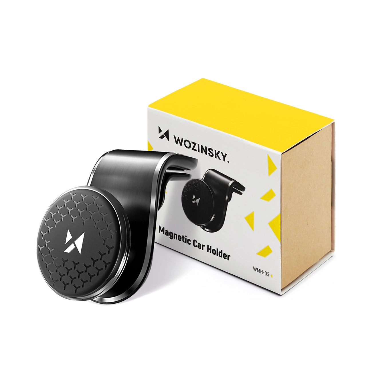 Wozinsky WMH-03 magnetinis automobilinis laikiklis oro grotelėms 360, juodas