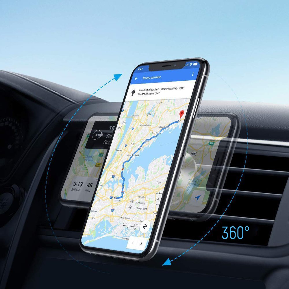 Wozinsky WMH-04 magnetinis automobilinis laikiklis oro grotelėms, juodas