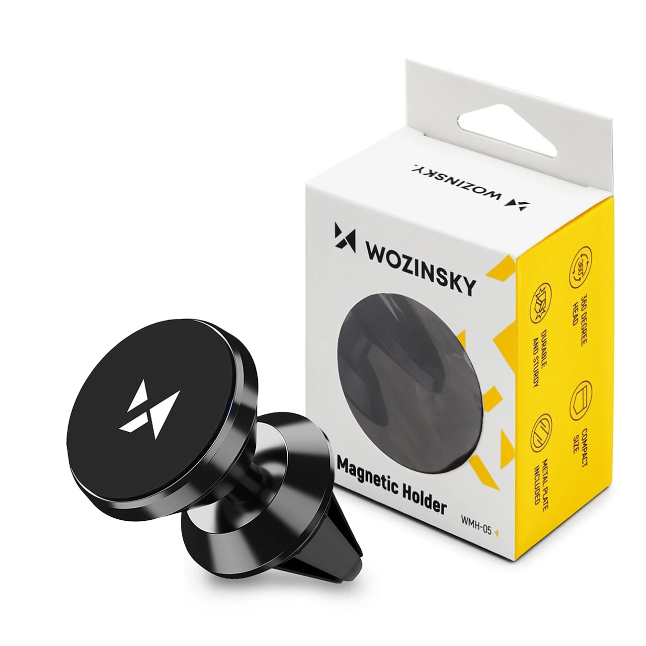 Wozinsky WMH-04 magnetinis automobilinis laikiklis oro grotelėms, juodas