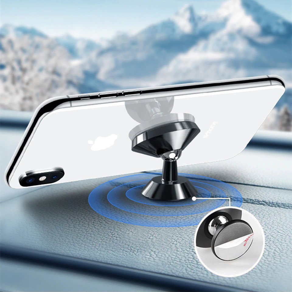 Wozinsky WMH-05 magnetinis automobilinis laikiklis prietaisų skydeliui 360, lipnus, juodas
