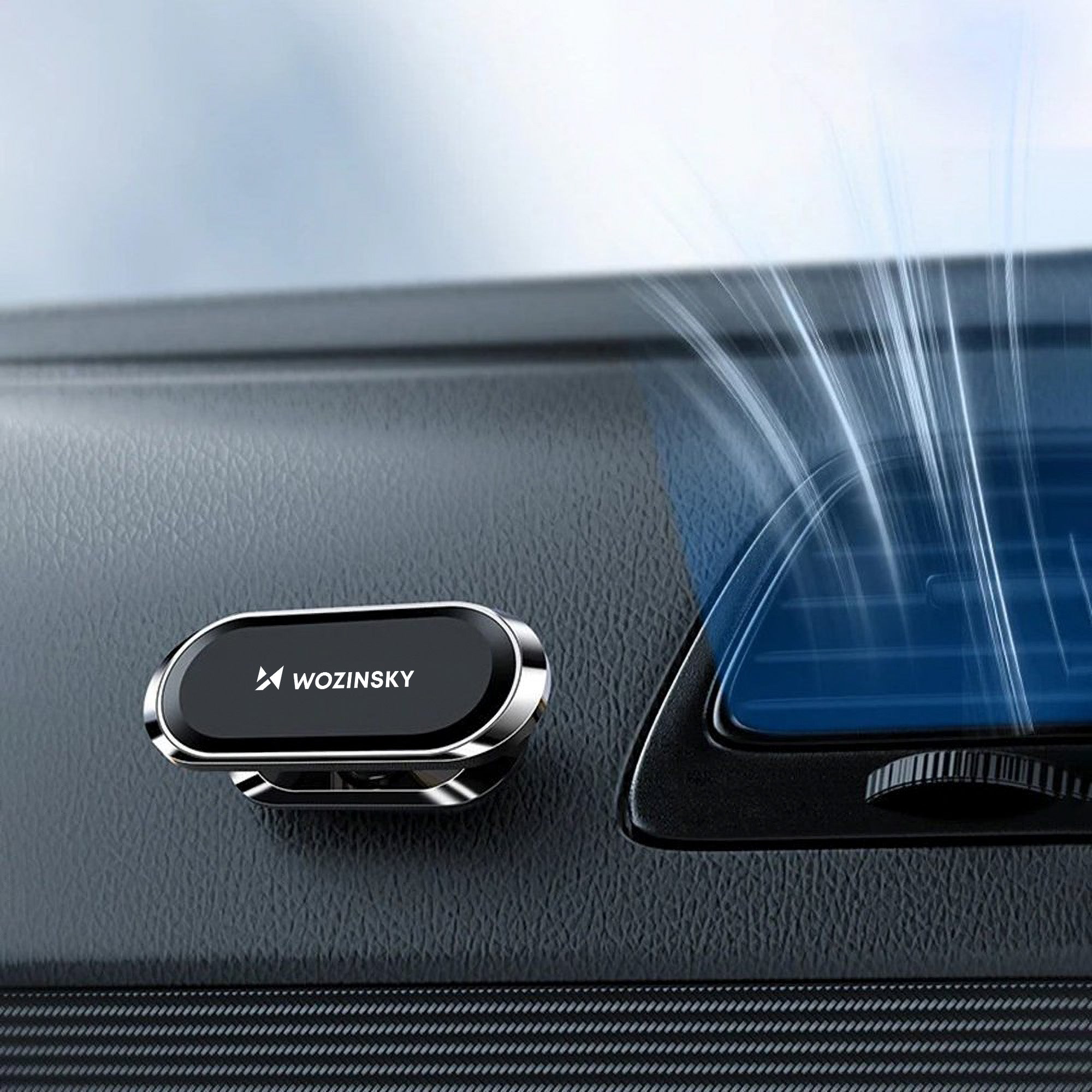 Wozinsky WMH-06 lipnus magnetinis automobilinis laikiklis prietaisų skydeliui 360, sidabrinis