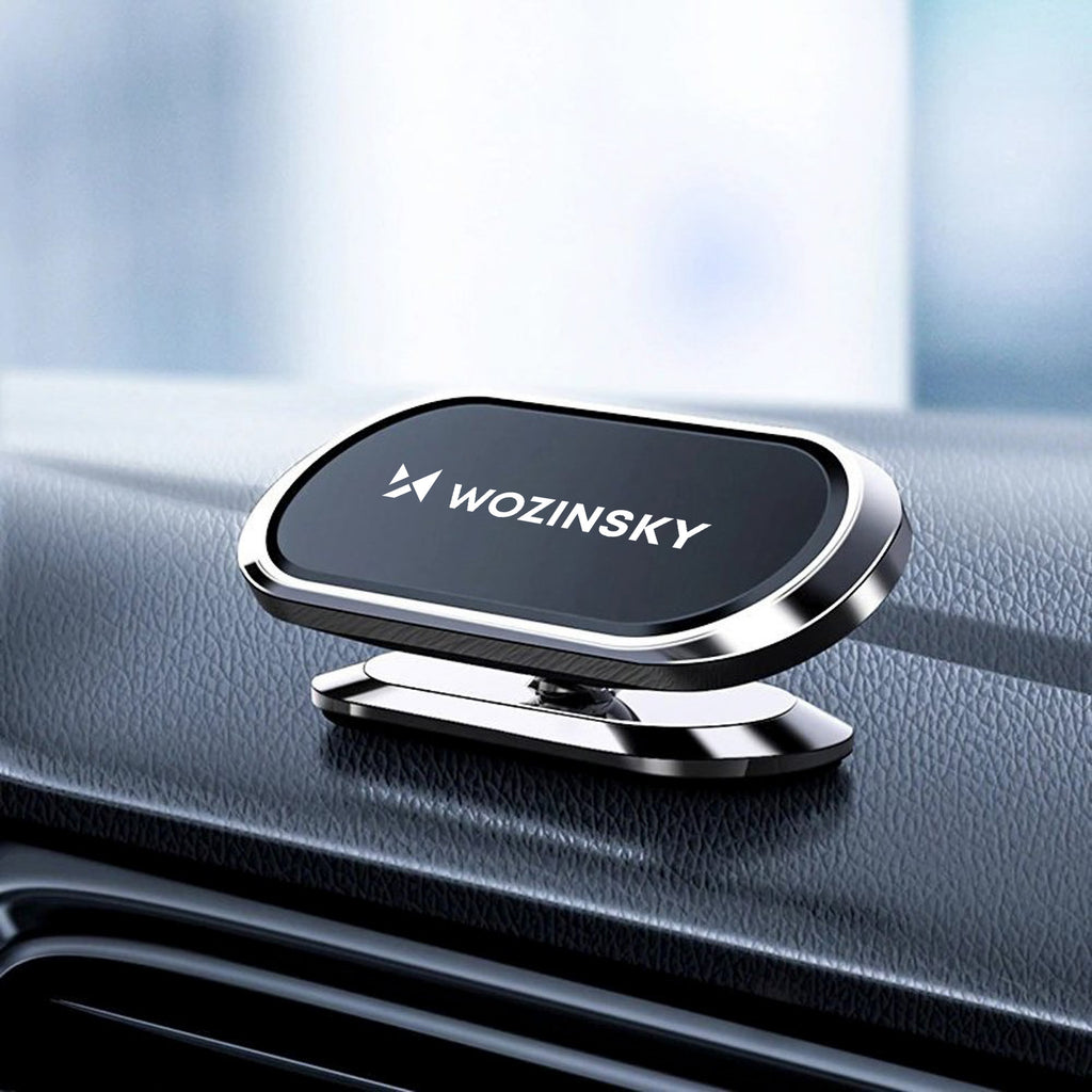 Wozinsky WMH-06 lipnus magnetinis automobilinis laikiklis prietaisų skydeliui 360, sidabrinis