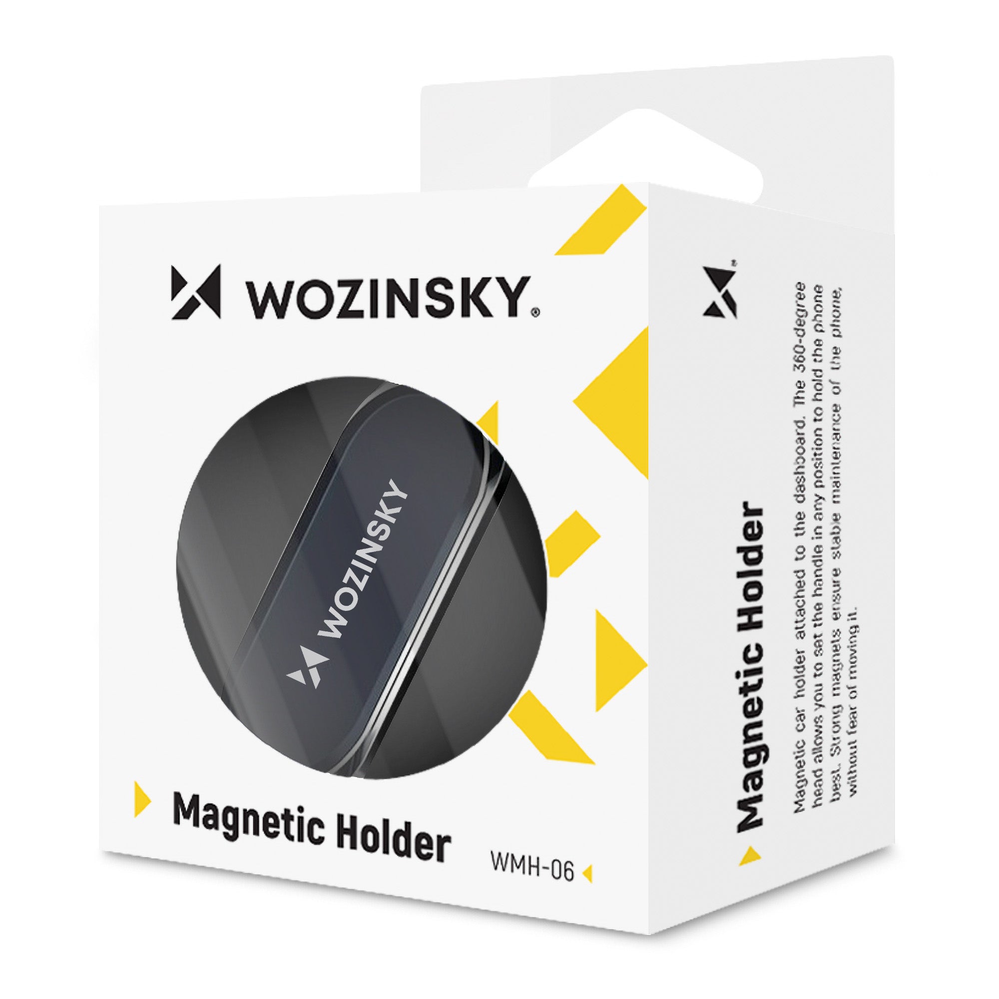 Wozinsky WMH-06 lipnus magnetinis automobilinis laikiklis prietaisų skydeliui 360, sidabrinis