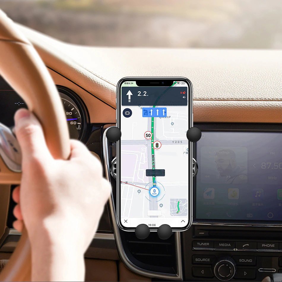 Wozinsky WCH-05 gravitacinis automobilinis telefono laikiklis oro ventiliacijos angai, juodas