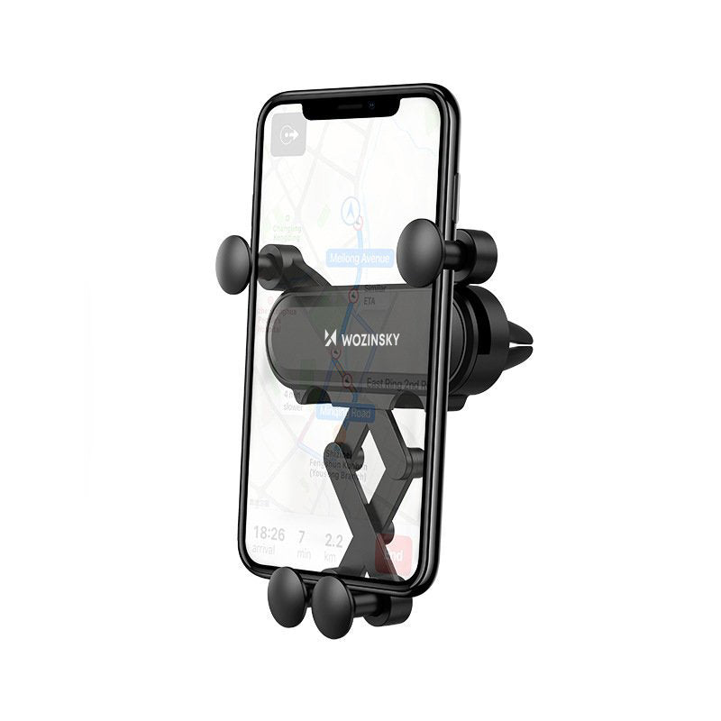 Wozinsky WCH-05 gravitacinis automobilinis telefono laikiklis oro ventiliacijos angai, juodas