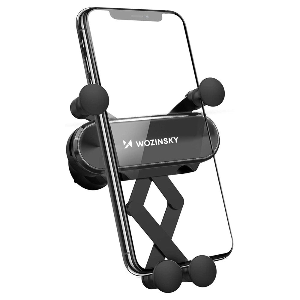Wozinsky WCH-05 gravitacinis automobilinis telefono laikiklis oro ventiliacijos angai, juodas