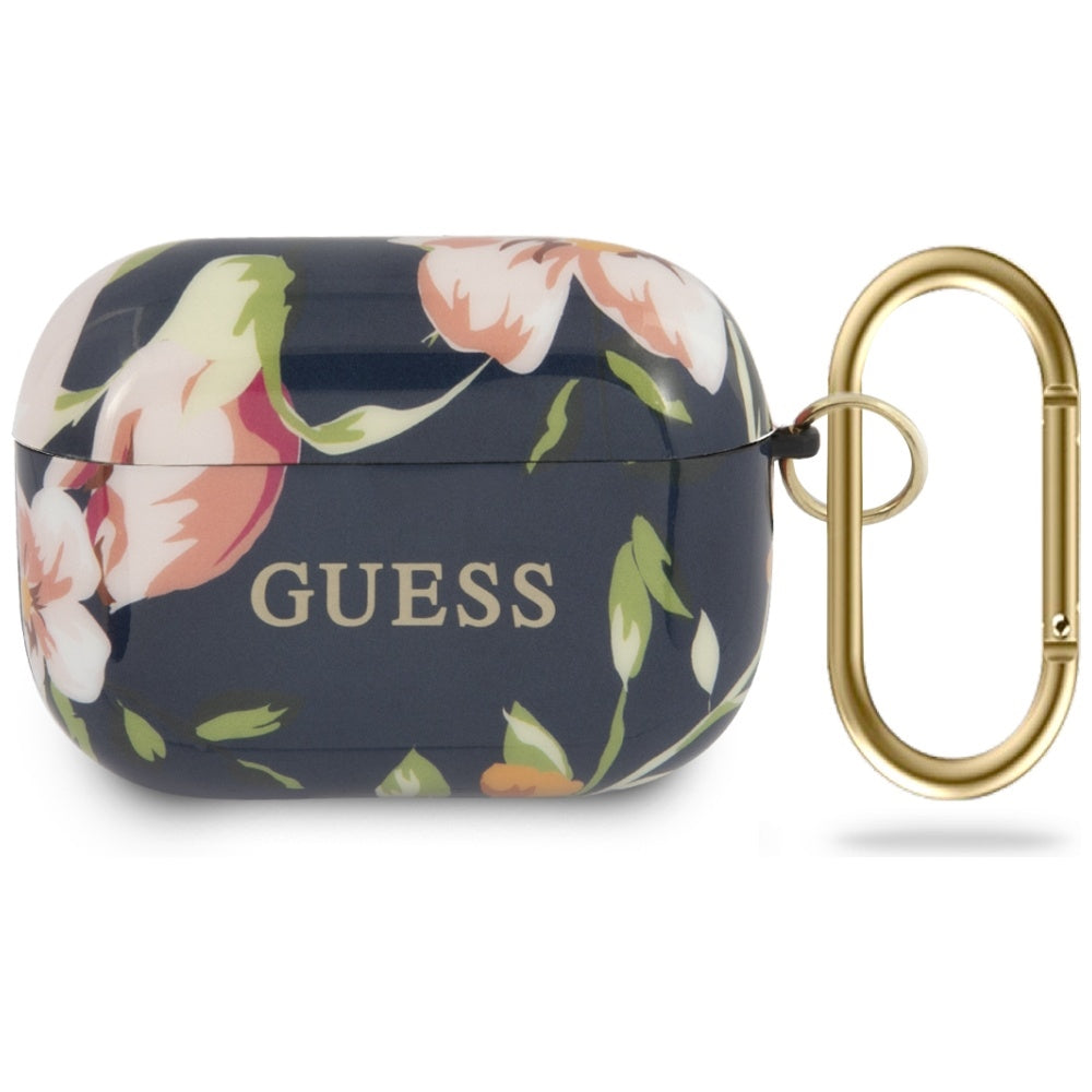 Guess AirPods Pro dėklas – mėlynas, gėlių motyvas
