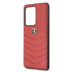 Ferrari Heritage Quilted odinis dėklas Galaxy S20 Ultra – raudonas -- Samsung Galaxy S20 Ultra