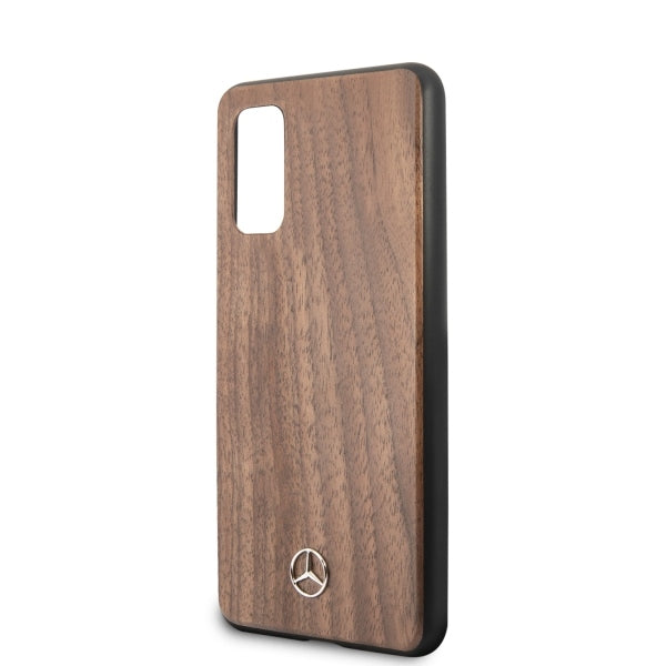 Mercedes-Benz Wood Line riešutmedžio dėklas Galaxy S20 – rudas -- Samsung Galaxy S20