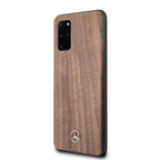 Mercedes-Benz Wood Line riešutmedžio dėklas Galaxy S20+ – rudas -- Samsung Galaxy S20+