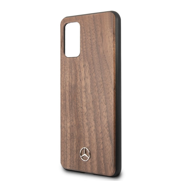Mercedes-Benz Wood Line riešutmedžio dėklas Galaxy S20+ – rudas -- Samsung Galaxy S20+