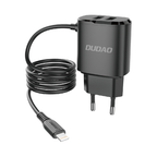 Dudao įkroviklis 2x USB su integruotu 12W Lightning laidu juodas (A2ProL black)