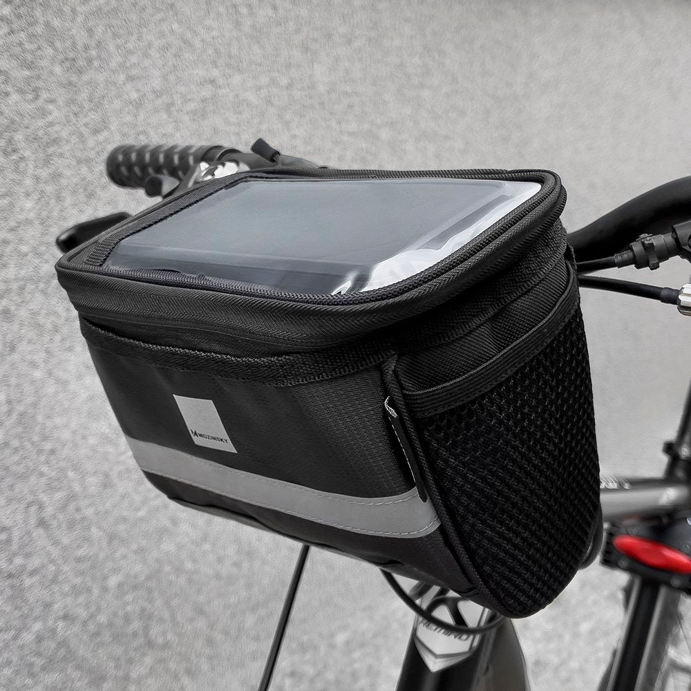Wozinsky Dviračio rankraščio krepšys su telefono dėklu 2L juodas (WBB12BK) -- Bicycle Bags