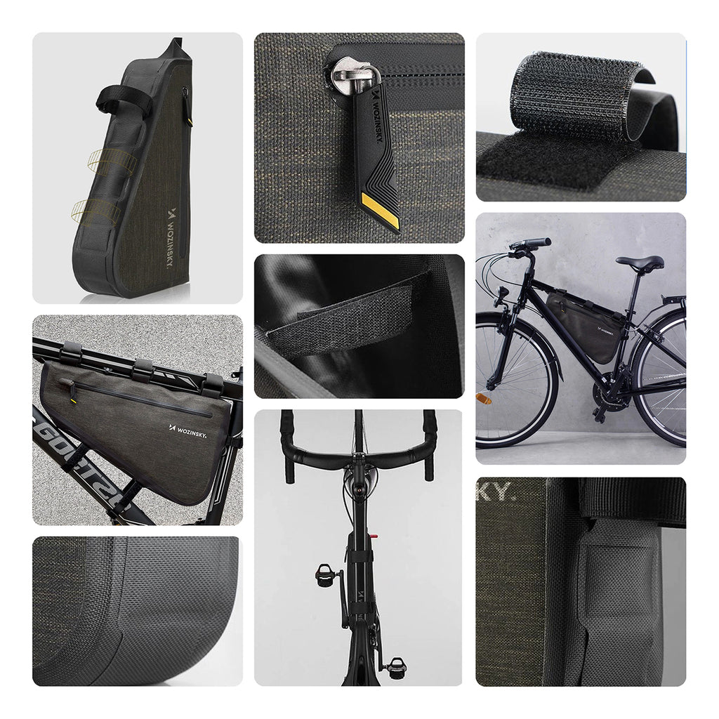 Wozinsky dviračio rėmo krepšys 3.5L pilka (WBB15BK) -- Bicycle Bags