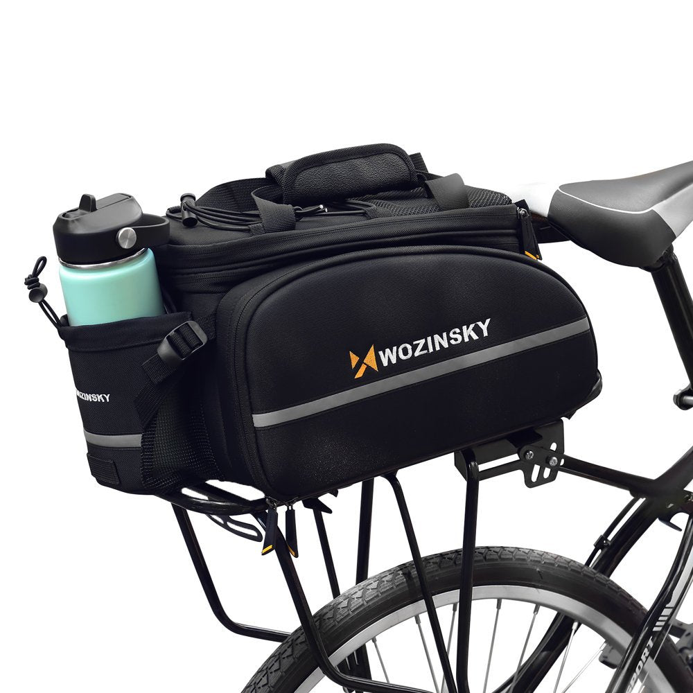 Wozinsky Didelis dviračio bagažo krepšys 35l + lietaus apsauga juodas (WBB19BK) -- Bicycle Bags