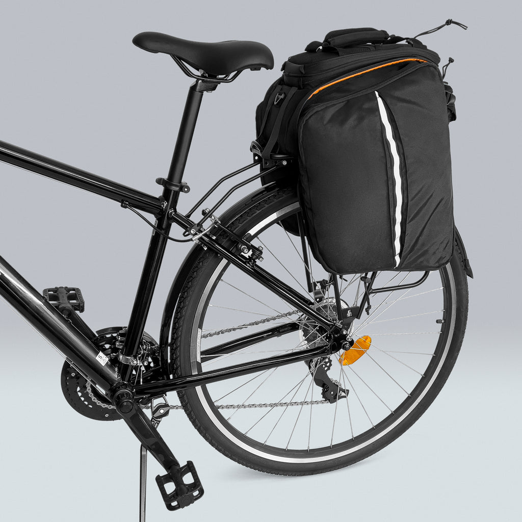 Wozinsky Didelis dviračio bagažo krepšys 35l + lietaus apsauga juodas (WBB19BK) -- Bicycle Bags