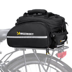 Wozinsky Didelis dviračio bagažo krepšys 35l + lietaus apsauga juodas (WBB19BK) -- Bicycle Bags