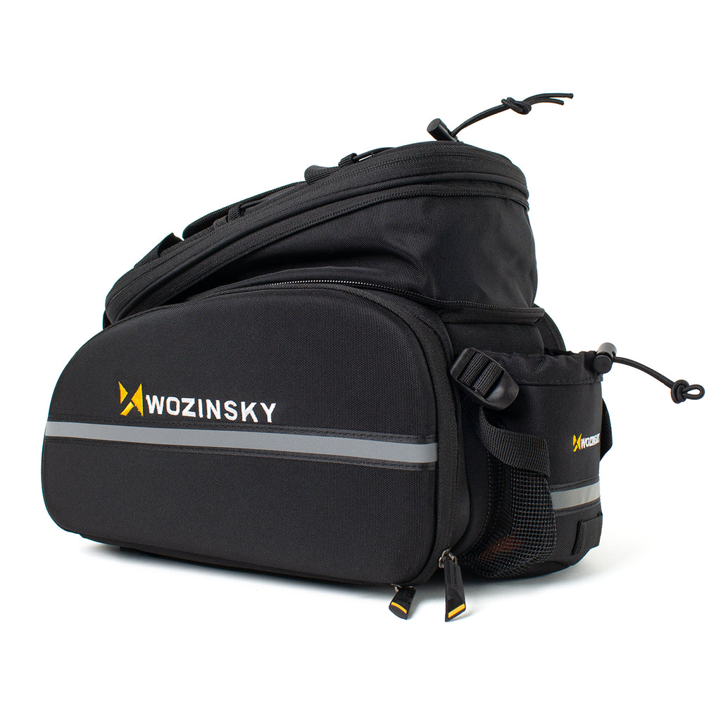 Wozinsky Didelis dviračio bagažo krepšys 35l + lietaus apsauga juodas (WBB19BK) -- Bicycle Bags