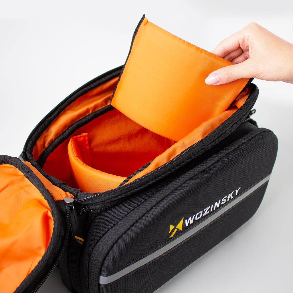 Wozinsky Didelis dviračio bagažo krepšys 35l + lietaus apsauga juodas (WBB19BK) -- Bicycle Bags