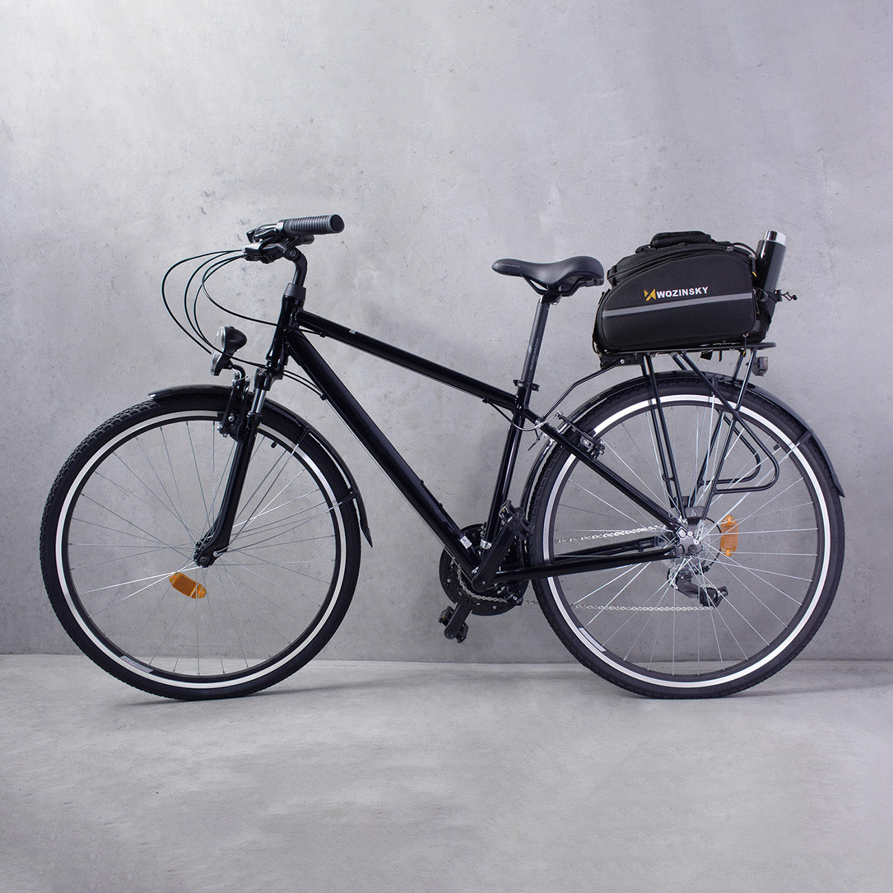 Wozinsky Didelis dviračio bagažo krepšys 35l + lietaus apsauga juodas (WBB19BK) -- Bicycle Bags