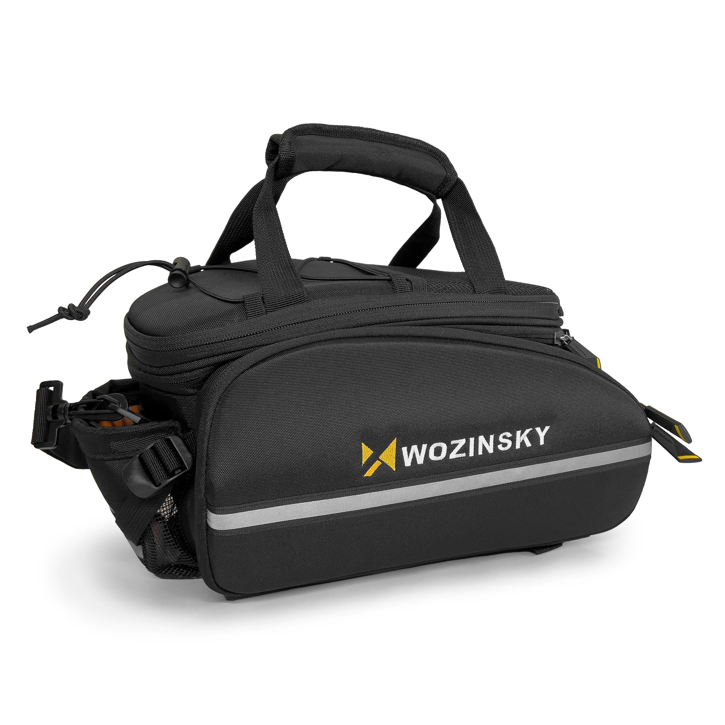 Wozinsky Didelis dviračio bagažo krepšys 35l + lietaus apsauga juodas (WBB19BK) -- Bicycle Bags