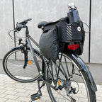 Wozinsky dvirazio pažasti suma su petimi 9L (lietpalties dangalas priimtas) juoda (WBB22BK) -- Bicycle Bags