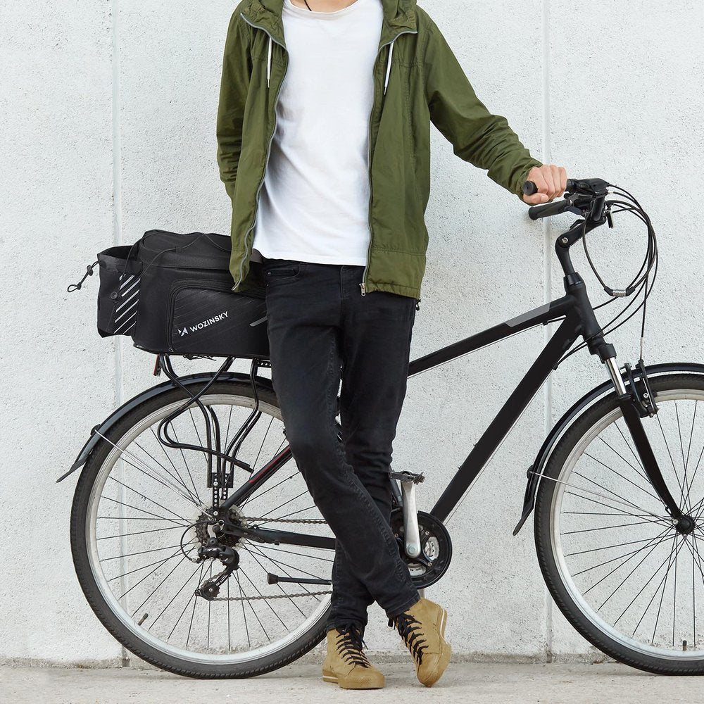 Wozinsky dvirazio pažasti suma su petimi 9L (lietpalties dangalas priimtas) juoda (WBB22BK) -- Bicycle Bags