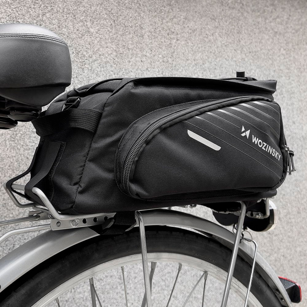 Wozinsky dvirazio pažasti suma su petimi 9L (lietpalties dangalas priimtas) juoda (WBB22BK) -- Bicycle Bags