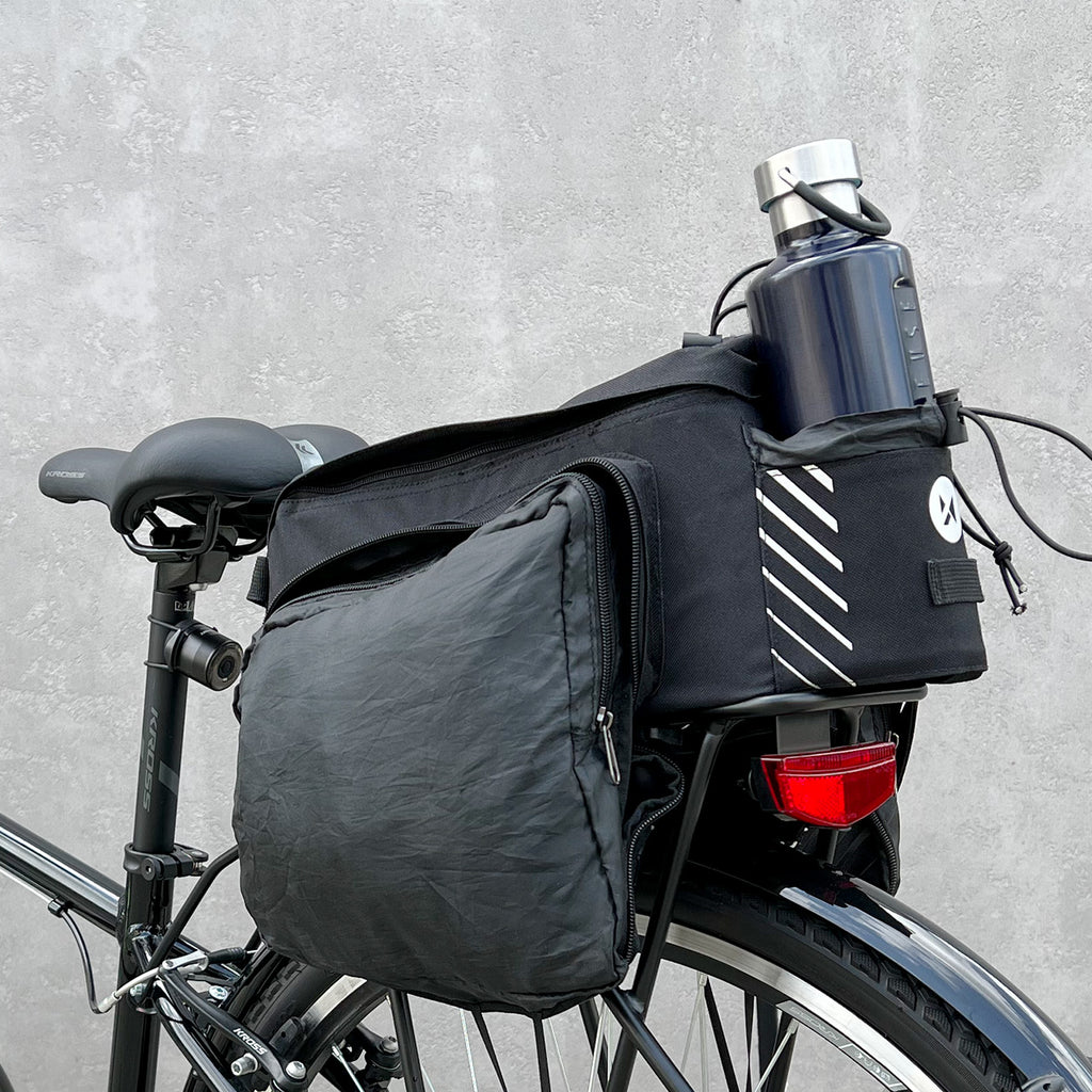 Wozinsky dvirazio pažasti suma su petimi 9L (lietpalties dangalas priimtas) juoda (WBB22BK) -- Bicycle Bags