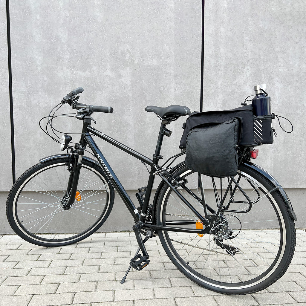 Wozinsky dvirazio pažasti suma su petimi 9L (lietpalties dangalas priimtas) juoda (WBB22BK) -- Bicycle Bags