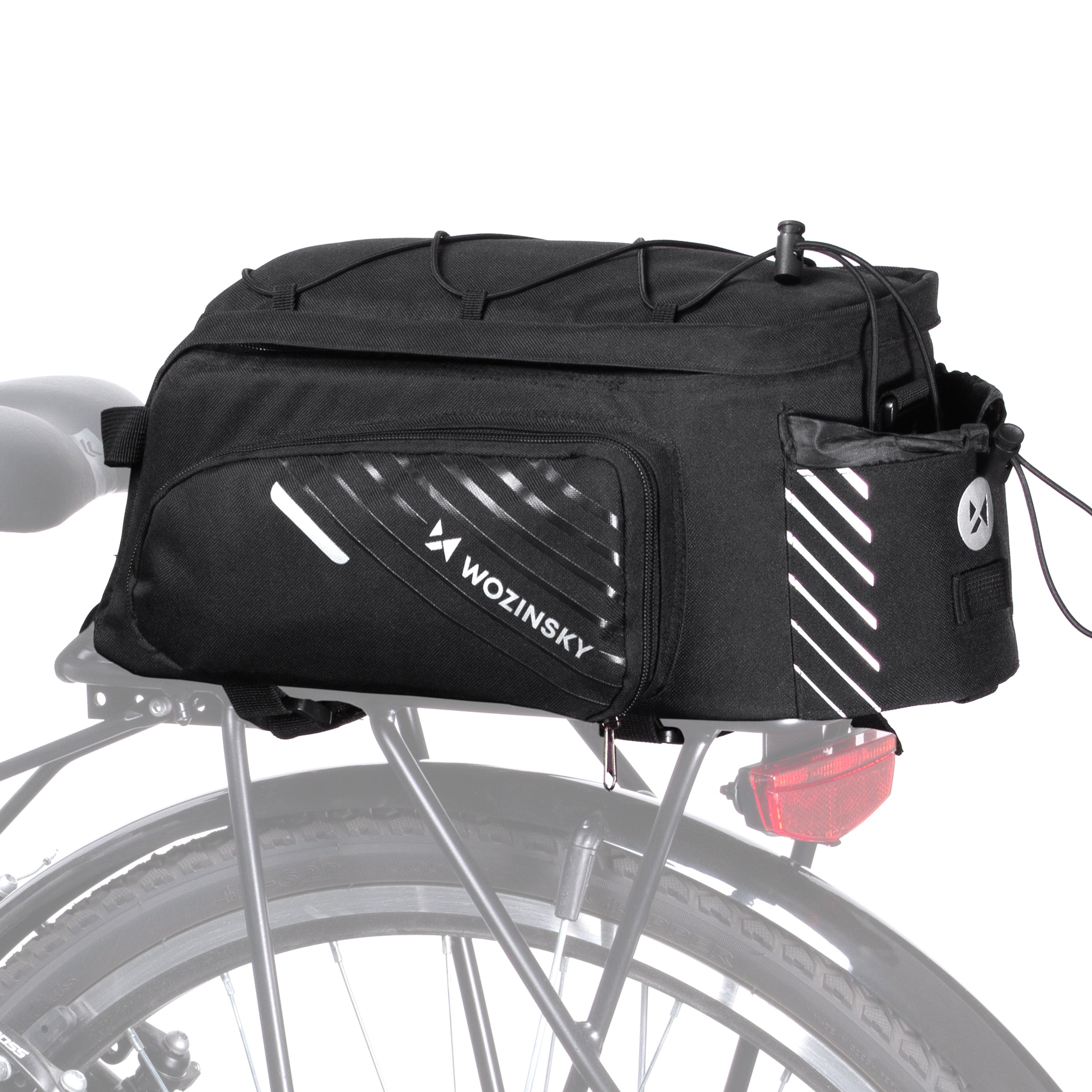 Wozinsky dvirazio pažasti suma su petimi 9L (lietpalties dangalas priimtas) juoda (WBB22BK) -- Bicycle Bags
