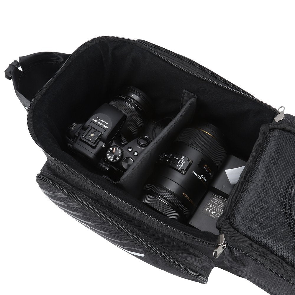 Wozinsky dvirazio pažasti suma su petimi 9L (lietpalties dangalas priimtas) juoda (WBB22BK) -- Bicycle Bags