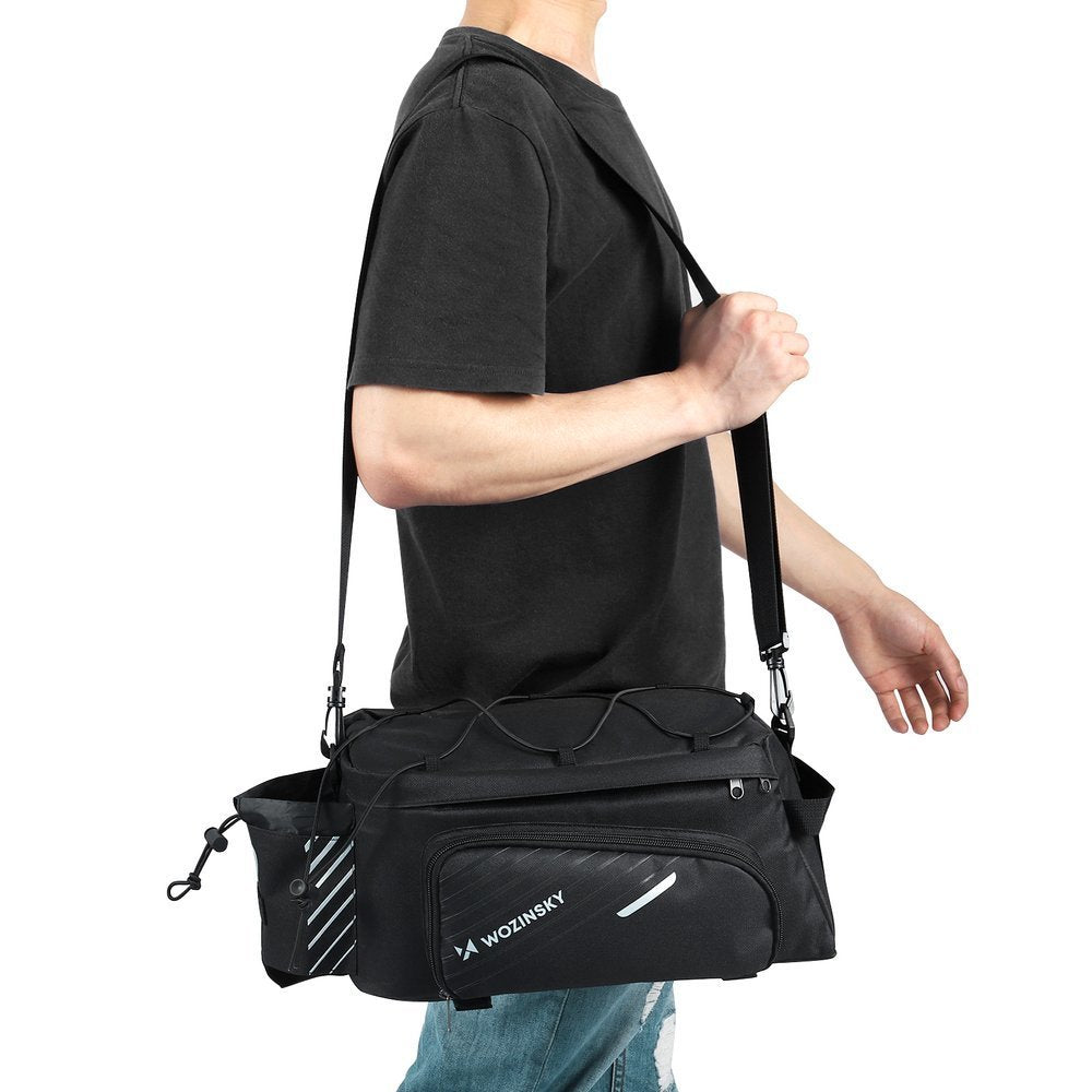 Wozinsky dvirazio pažasti suma su petimi 9L (lietpalties dangalas priimtas) juoda (WBB22BK) -- Bicycle Bags