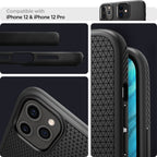 Spigen Liquid Air dėklas iPhone 12 / 12 Pro – juodas -- iPhone 12