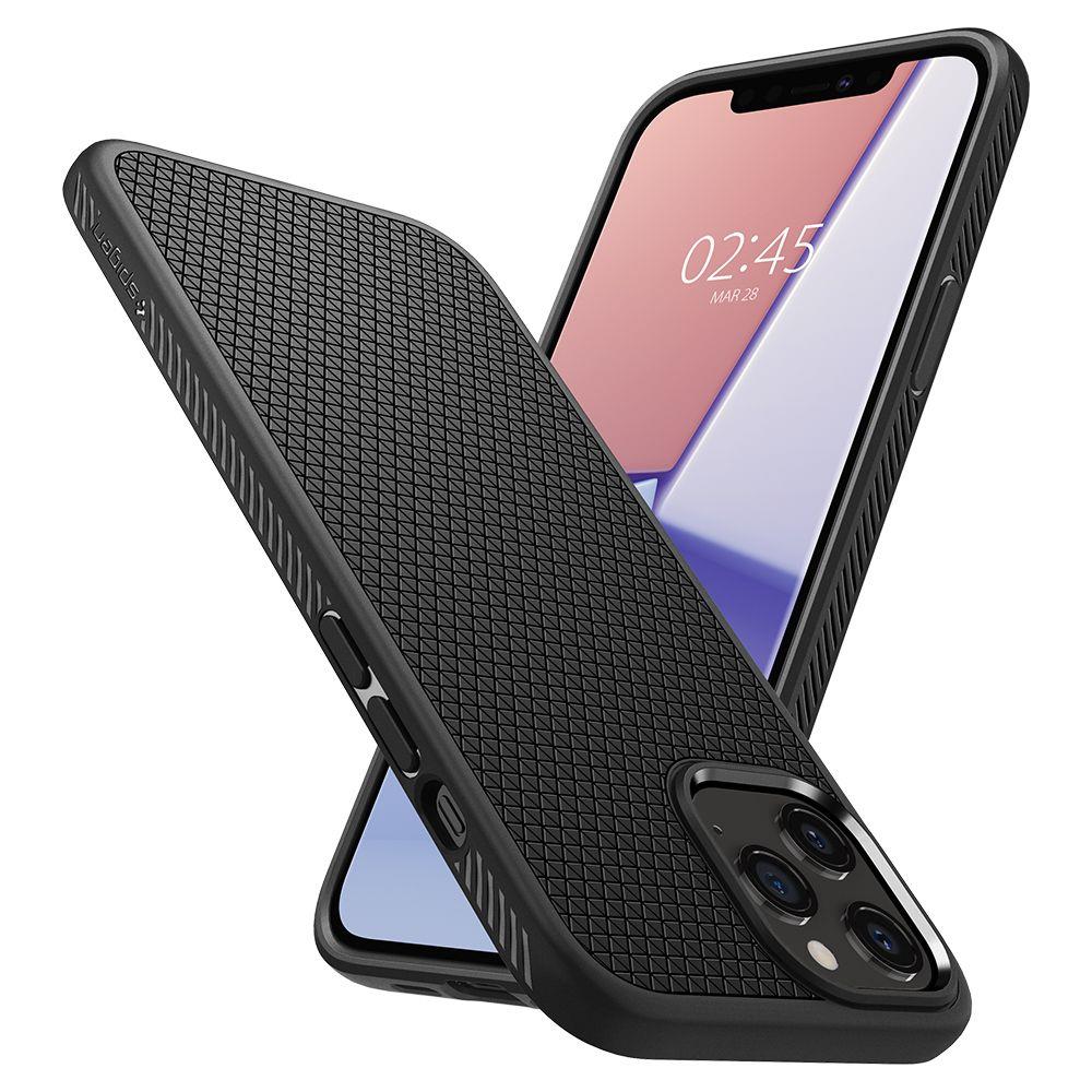 Spigen Liquid Air dėklas iPhone 12 / 12 Pro – juodas -- iPhone 12