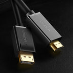 Ugreen vienkryptis DisplayPort į HDMI kabelis 4K 30Hz 32 AWG 2m juodas (DP101 10202) -- Video Cables