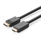 Ugreen vienkryptis DisplayPort į HDMI kabelis 4K 30Hz 32 AWG 2m juodas (DP101 10202) -- Video Cables