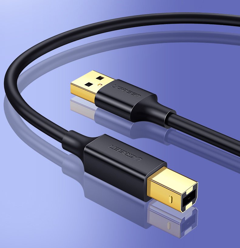 Ugreen USB Type B spausdintuvo laidas (vyriškasis) - USB 2.0 (vyriškasis) 480 Mbps 1,5 m juodas (US135 10350) -- Cell...