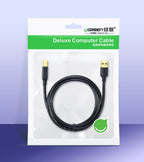 Ugreen USB Type B spausdintuvo laidas (vyriškasis) - USB 2.0 (vyriškasis) 480 Mbps 1,5 m juodas (US135 10350) -- Cell...