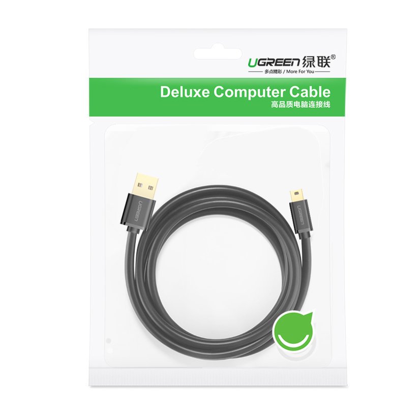 Ugreen laidas USB - mini USB 480 Mbps 3 m juodas (US132 10386) -- Cell phone cables