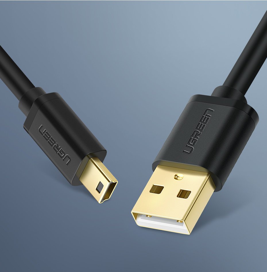 Ugreen laidas USB - mini USB 480 Mbps 3 m juodas (US132 10386) -- Cell phone cables