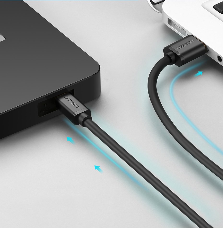 Ugreen laidas USB - mini USB 480 Mbps 3 m juodas (US132 10386) -- Cell phone cables