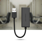Ugreen išorinis tinklo adapteris RJ45 - USB 2.0 100 Mbps Ethernet juodas (CR110 20254) -- USB Adapters