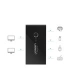 Ugreen switch box HUB jungiklis 4x USB 3.2 Gen 1 USB skaidytuvas dviem kompiuteriams juodas (US216 30768) -- KVM Switches