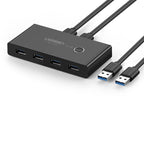 Ugreen switch box HUB jungiklis 4x USB 3.2 Gen 1 USB skaidytuvas dviem kompiuteriams juodas (US216 30768) -- KVM Switches