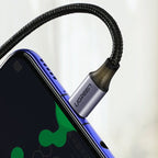 Ugreen US255 50125 USB-C (tiesus) / USB-C (kampinis) PD QC laidas 60W 3A 2m - pilkas -- Cell phone cables